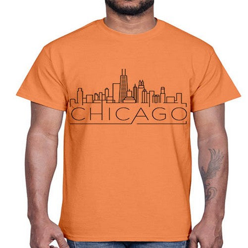 Chicago Minimal Skyline 568#- cities- Cotton Tee