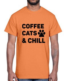 Coffee Cat Style 41#- cats- Cotton Tee