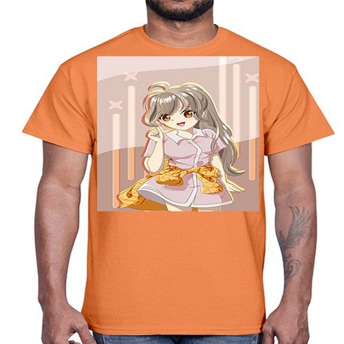 Cute and happy girl with picnic outfit 10#- anime- Cotton Tee