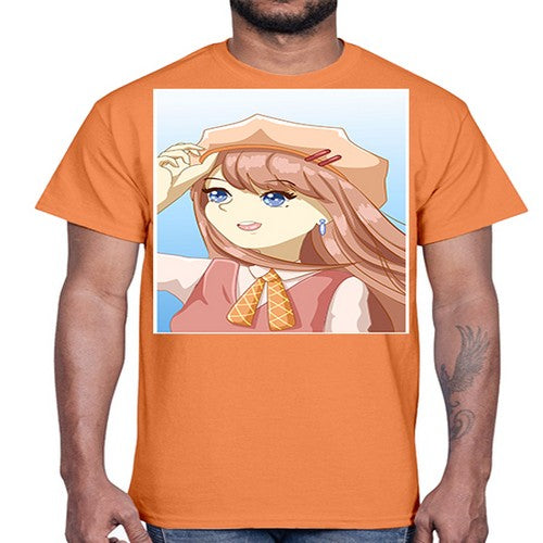 Cute beautiful and funny girl with hat 66#- anime- Cotton Tee