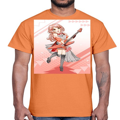 Cute rock star girl with guitar game 17#- anime- Cotton Tee