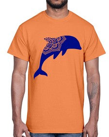DolphinMandala 382#- mandala- Cotton Tee