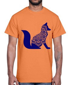 FoxMandalaUpdated 463#- mandala- Cotton Tee