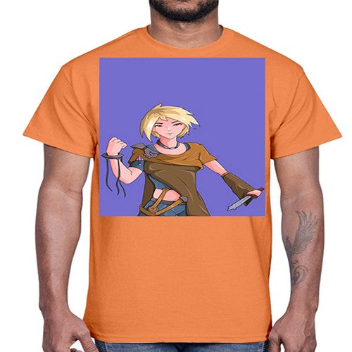 Girl hold knife 12#- anime- Cotton Tee