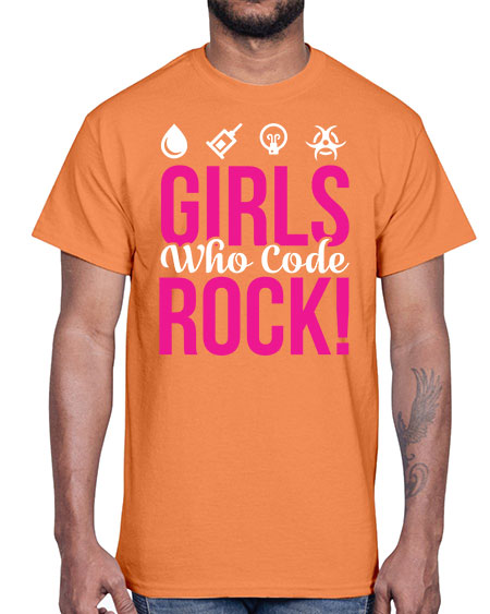 Girls Who Code Rock 247#- general science- Cotton Tee