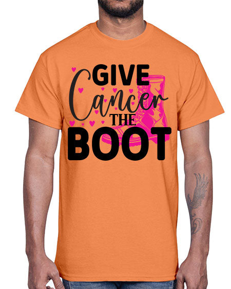 Give Cancer the Boot 24#- breast cancer- Cotton Tee