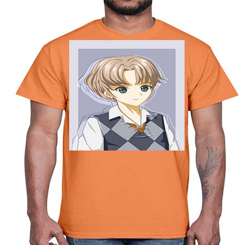 Handsome and cool boy with uniform 34#- anime- Cotton Tee