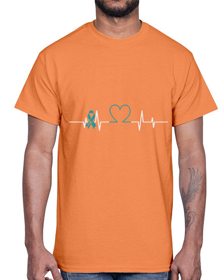 Heartbeat PTSD Ribbon PTSD Awareness 23#- PTSD- Cotton Tee
