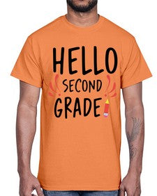 Hello Second Grade 327#- second grade- Cotton Tee