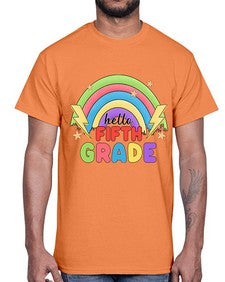 Hello fifth Grade Rainbow 266#- fifth grade- Cotton Tee