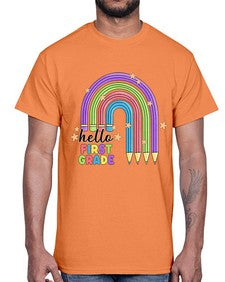 Hello first Grade Pencil Rainbow 279#- first grade- Cotton Tee