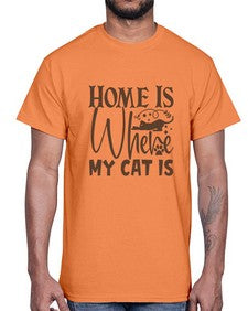 Home Is Where My Cat Is Style 14#- cats- Cotton Tee