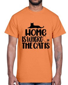 Home Is Where The Cat is Style 93#- cats- Cotton Tee