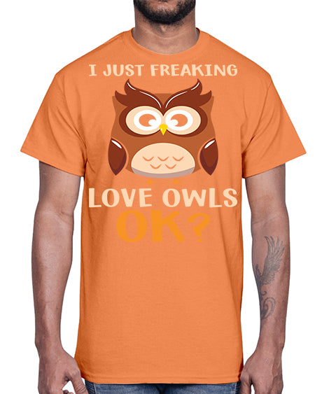 I Just Freaking Love Owls A TurtleRabbit 9#- owl- Cotton Tee