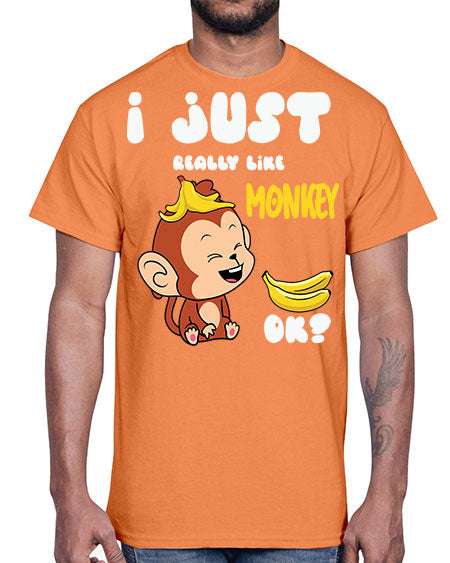I just Really Lpve Monkey 7#- monkey- Cotton Tee