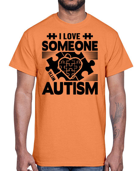 I love someone Style 47#- autism- Cotton Tee