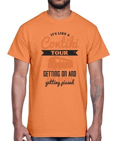 Its like a Contiki tour getting on and off buses getting pissed 3#- bus- Cotton Tee