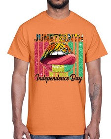 Juneteenth Independence Day Sexy Lip Png 11#- black juneteenth- Cotton Tee
