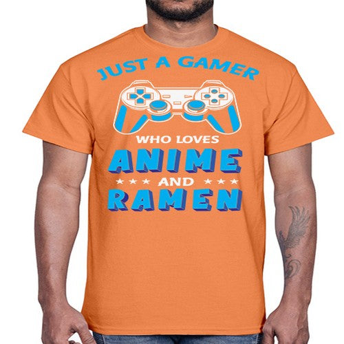 Just A Gamer Who Loves Anime and Ramen 262#- anime- Cotton Tee