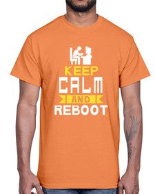 Keep Calm and reboot 27#- computer- Cotton Tee
