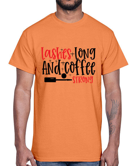 Lashes Long And Coffee Strong Style 232#-makeup Cotton Tee