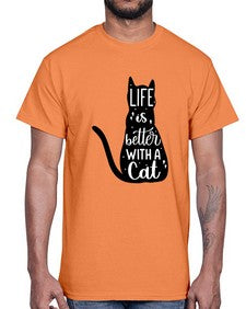 Life Is Better With A Cat Style 98#- cats- Cotton Tee
