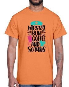 Messy Bun Coffee And Style Style 1097#- nurse- Cotton Tee