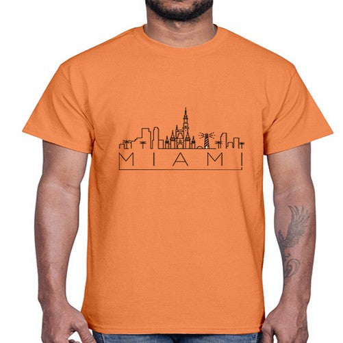 Miami Minimal Skyline 1281#- cities- Cotton Tee