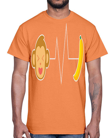 Monkey Heartbeat Banana 13#- monkey- Cotton Tee