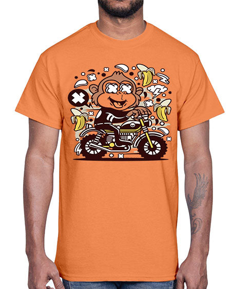 Monkey Motocrosser- monkey- Cotton Tee