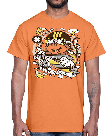 Monkey Pilot- monkey- Cotton Tee