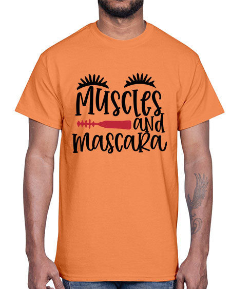 Muscles and mascara design Style 221#-makeup Cotton Tee