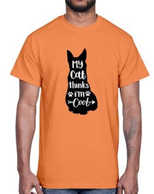 My Cat Thinks Im Cool Style 101#- cats- Cotton Tee