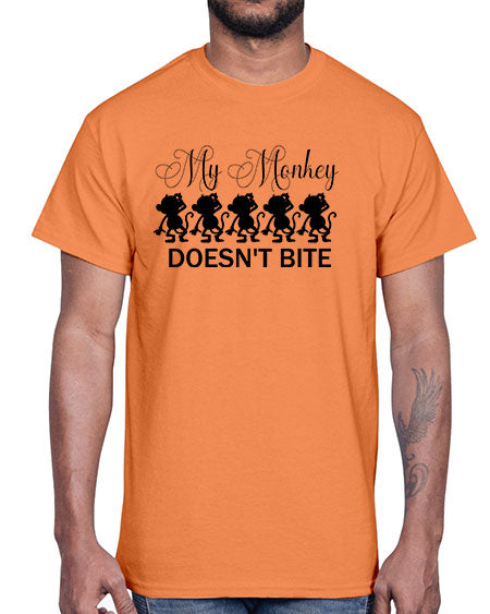 My monkey doesnt bite - monkey- Cotton Tee