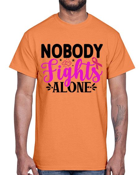 Nobody Fights Alone 12#- breast cancer- Cotton Tee