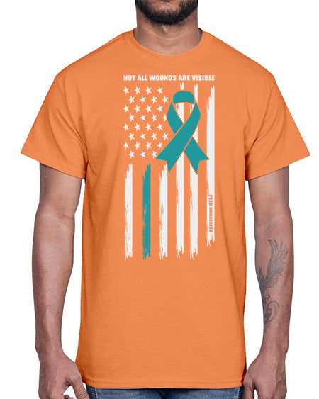 Not All Wounds Are Visible 14#- PTSD- Cotton Tee