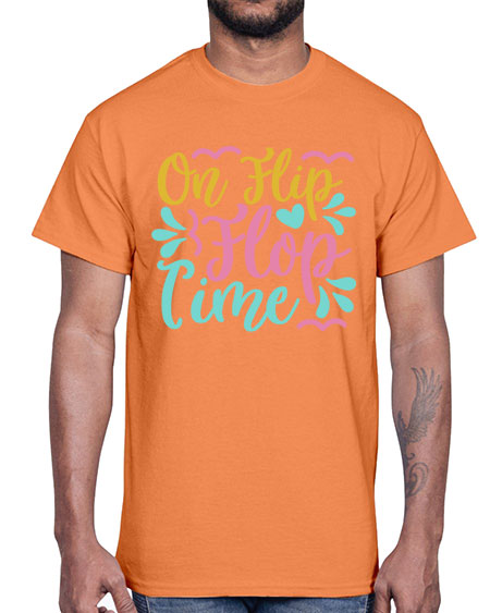ON FLIP FLOP TIME Style 58#- summer- Cotton Tee