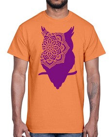 OwlMandalaUpdated 976#- mandala- Cotton Tee