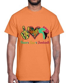 Peace Love Juneteenth Day Fist Png 8#- black juneteenth- Cotton Tee