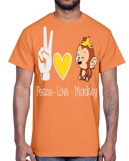Peace Love Monkey 20#- monkey- Cotton Tee