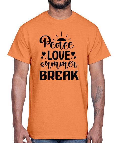 Peace love summer break 01#- summer- Cotton Tee
