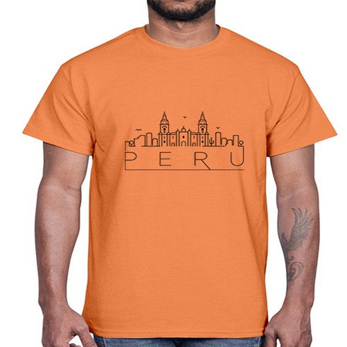 Peru Minimal Skyline 1600#- cities- Cotton Tee