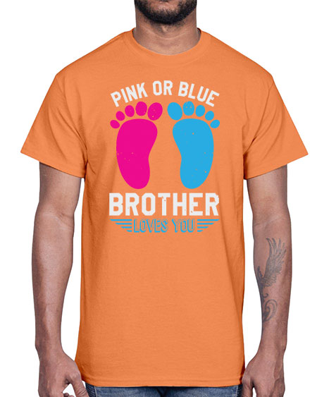 Pink or Blue brother loves you Style 185#- baby shower- Cotton Tee