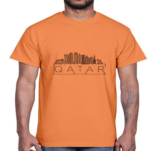Qatar Minimal Skyline 1699#- cities- Cotton Tee