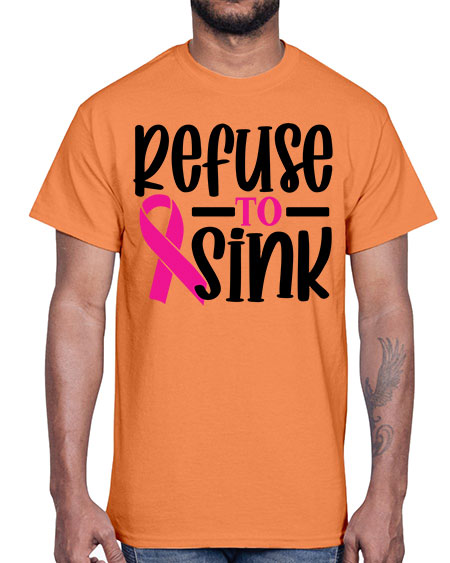 Refuse to Sink 9#- breast cancer- Cotton Tee