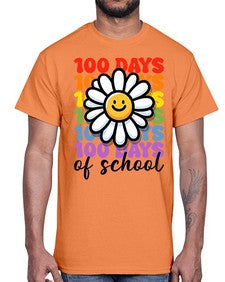 Retro Flower one hundred Days Of 752#- one hundred days- Cotton Tee