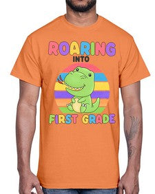 Roaring to first Grade Trex 768#- first grade- Cotton Tee