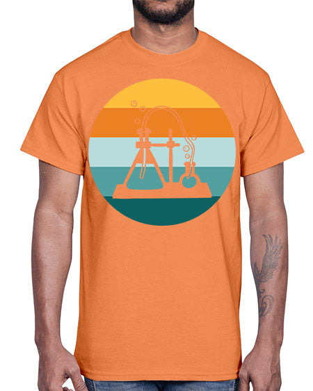 ScientistRetroSunsetScientistSkinite Scientist Skinite 39#- general science- Cotton Tee