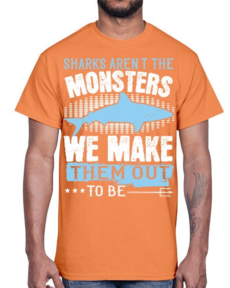 Sharks arent the monsters we make them out to be Style 26#- shark-fish- Cotton Tee