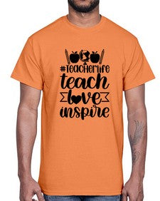 Teacher Life Teach Love Inspire Style 1456#- teacher- Cotton Tee